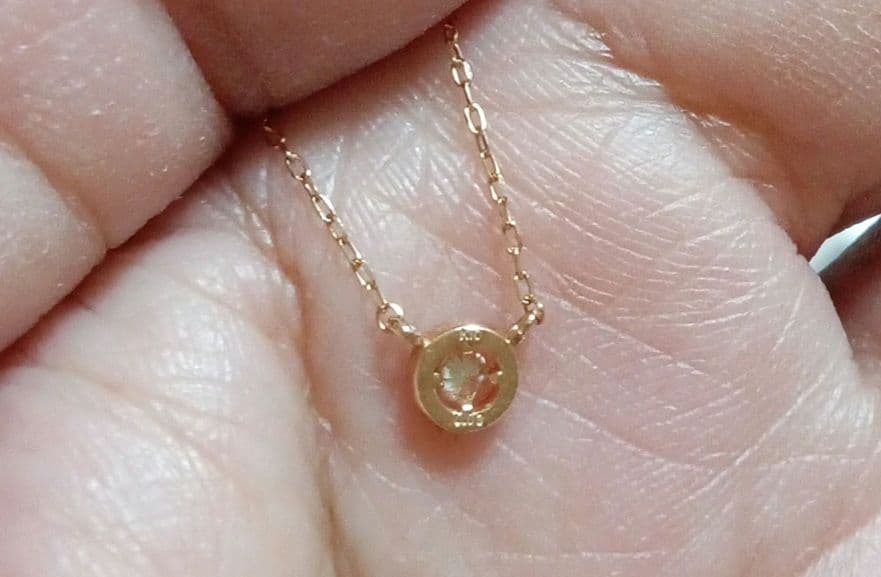 C*a様 K10 0.03カラット 無色透明ダイヤモンド ネックレス ピンクゴー