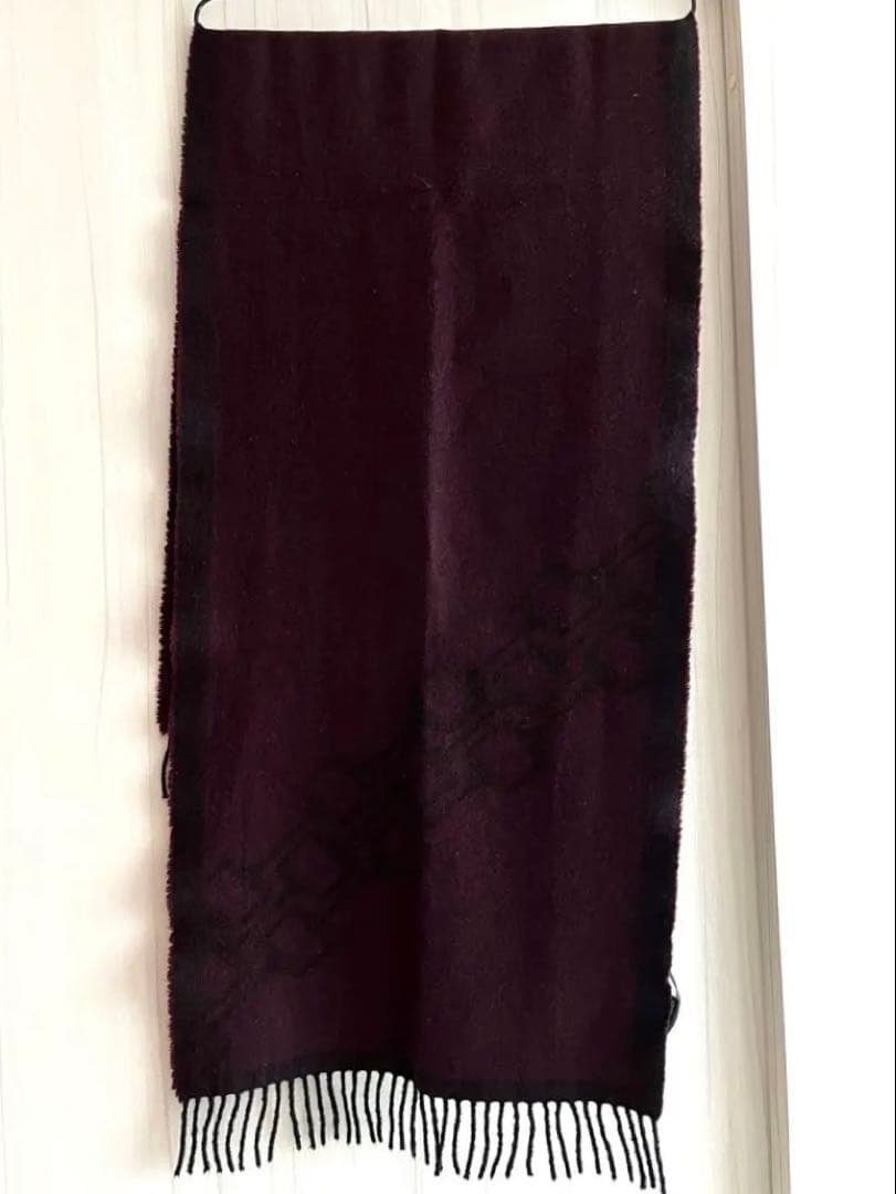 GUCCI バーガンディ ウール マフラー