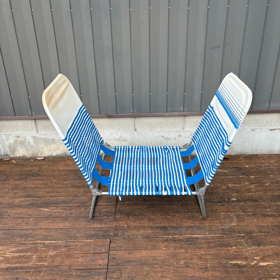 昭和レトロ ビーチチェア サマーベッド リクライニングチェア アウトドア ベンチ