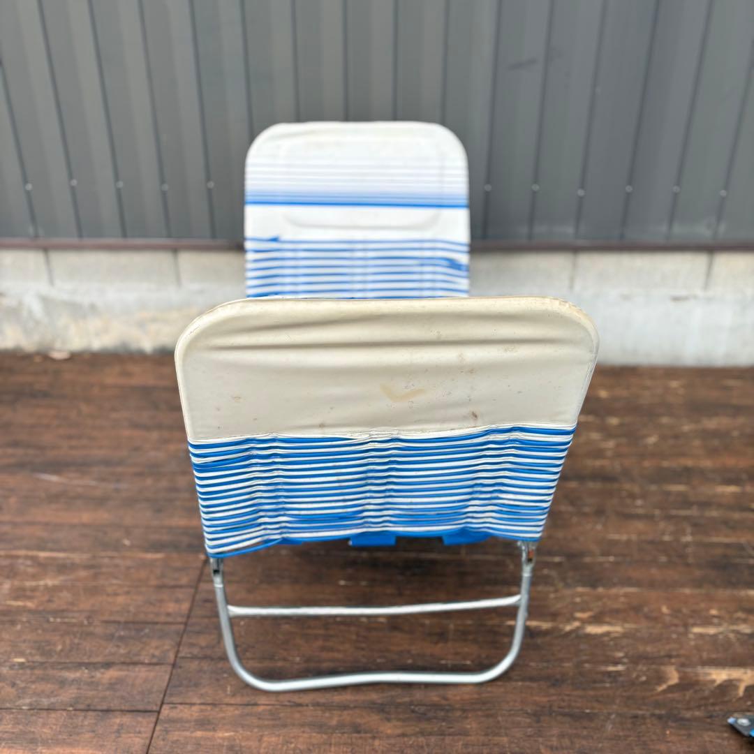 昭和レトロ ビーチチェア サマーベッド リクライニングチェア アウトドア ベンチ