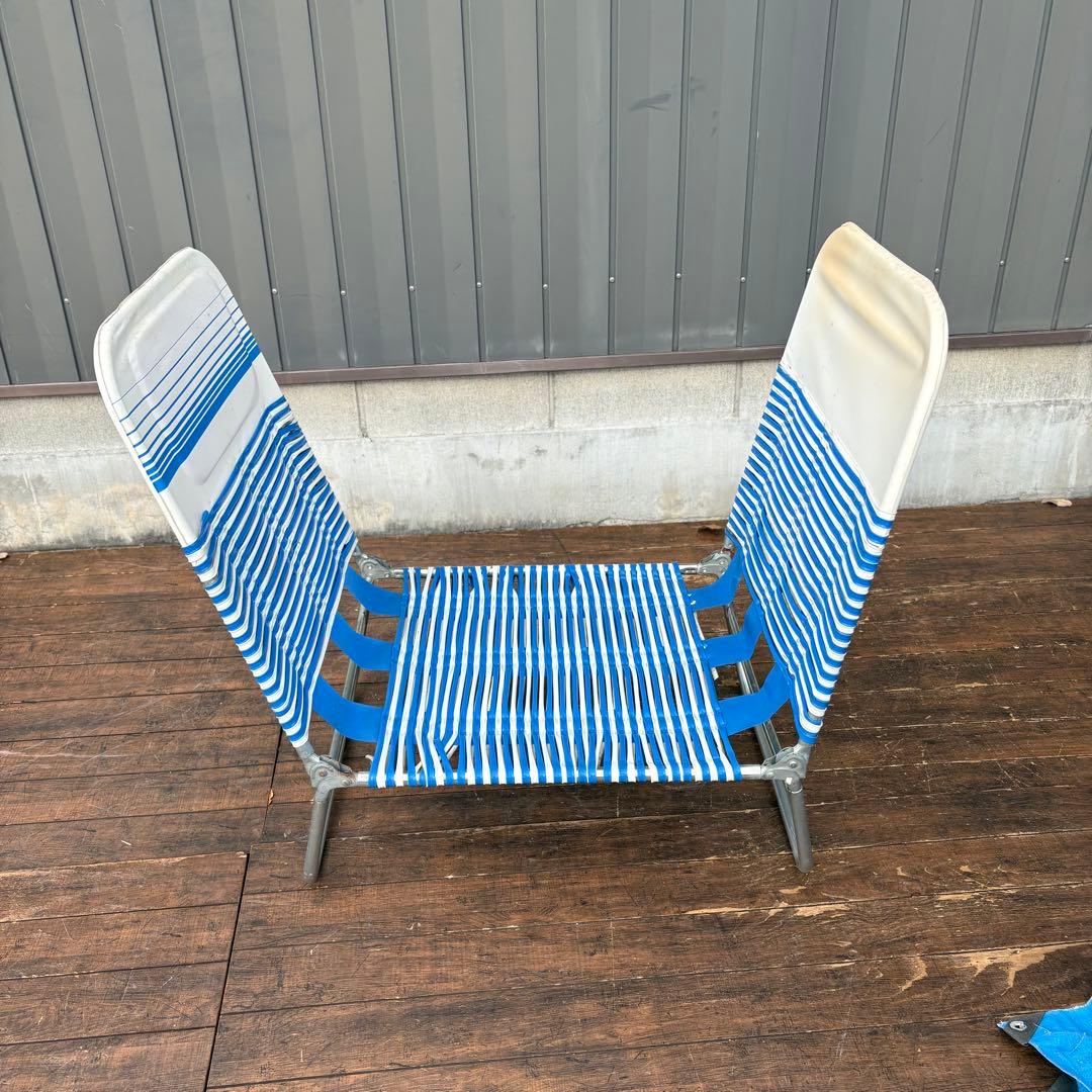 昭和レトロ ビーチチェア サマーベッド リクライニングチェア アウトドア ベンチ