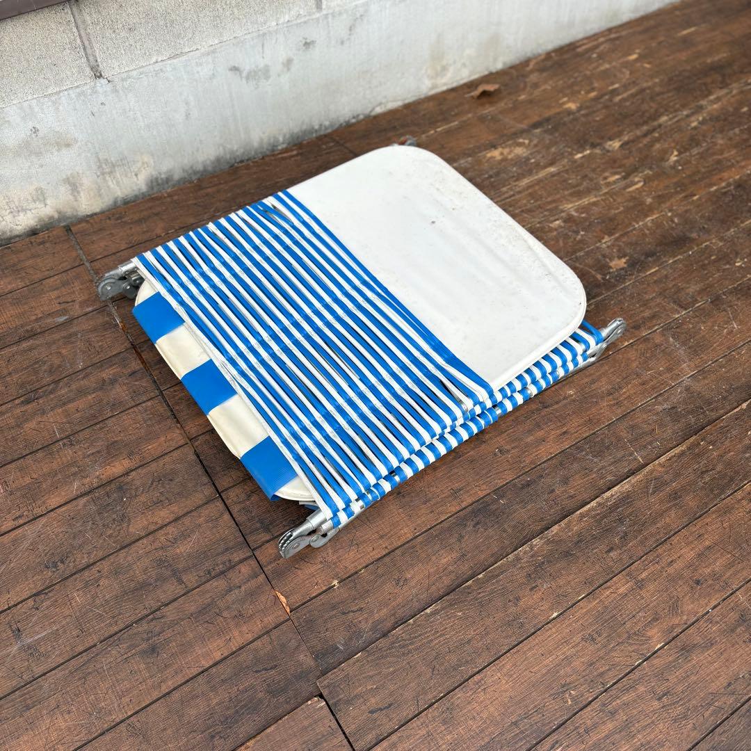 昭和レトロ ビーチチェア サマーベッド リクライニングチェア アウトドア ベンチ