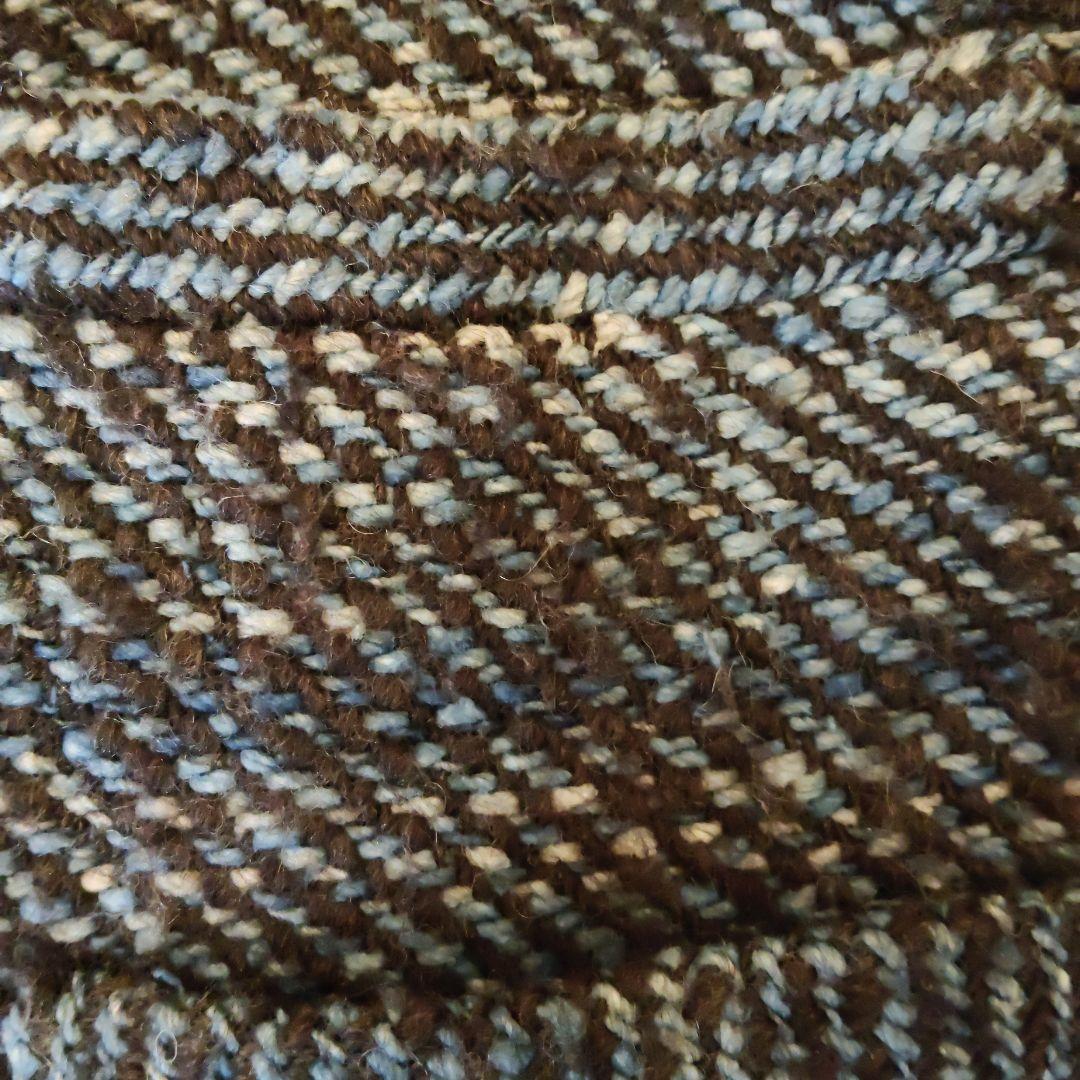 青と茶色のツイード テーラードジャケット