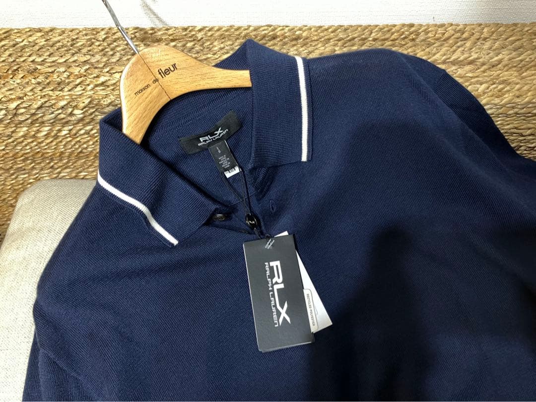 RLX ゴルフ パフォーマンス ポロカラー セーター ラルフローレン ネイビー
