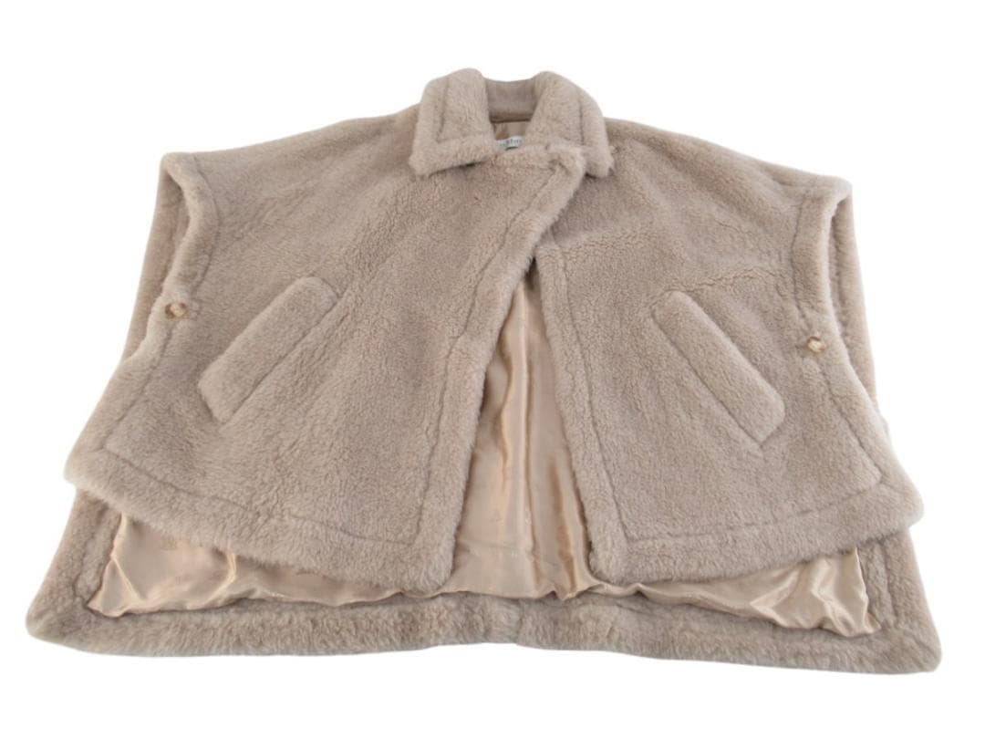 ■064■使用頻度少/超美品■MaxMara■テディベアケープ■ポンチョ■