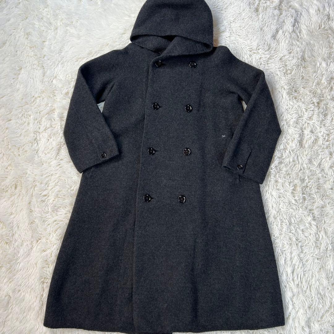 極美品★45R フロート 縮絨 AKIYA フードコート チャコールグレー 0