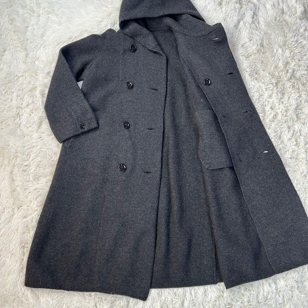 極美品★45R フロート 縮絨 AKIYA フードコート チャコールグレー 0