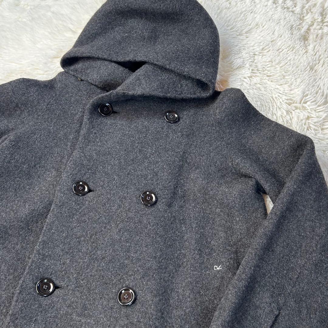 極美品★45R フロート 縮絨 AKIYA フードコート チャコールグレー 0