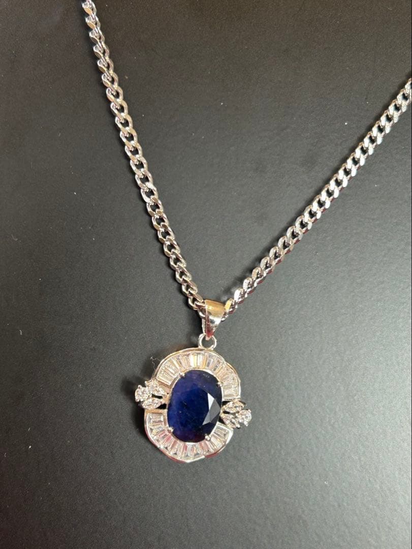 t*a様 天然石サファイアデザインネックレス2点セット➕サージカルネックレス
