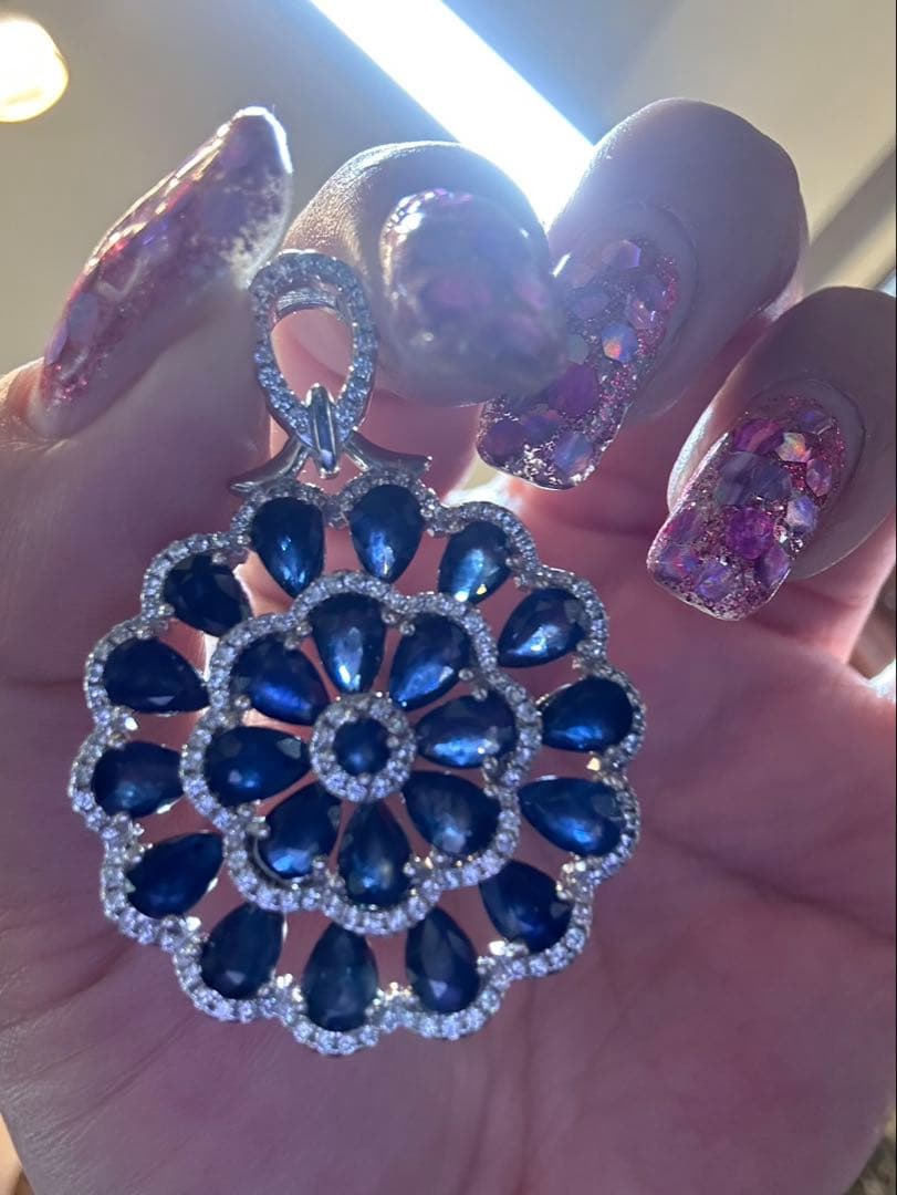 t*a様 天然石サファイアデザインネックレス2点セット➕サージカルネックレス