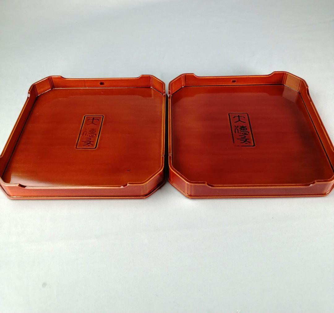 【茶事道具】春慶塗大徳寺重　５客セット　重箱、弁当箱、主菓子　懐石道具376