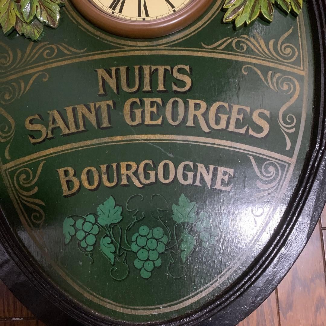 アンティーク　大きいぶどう柄　掛け時計