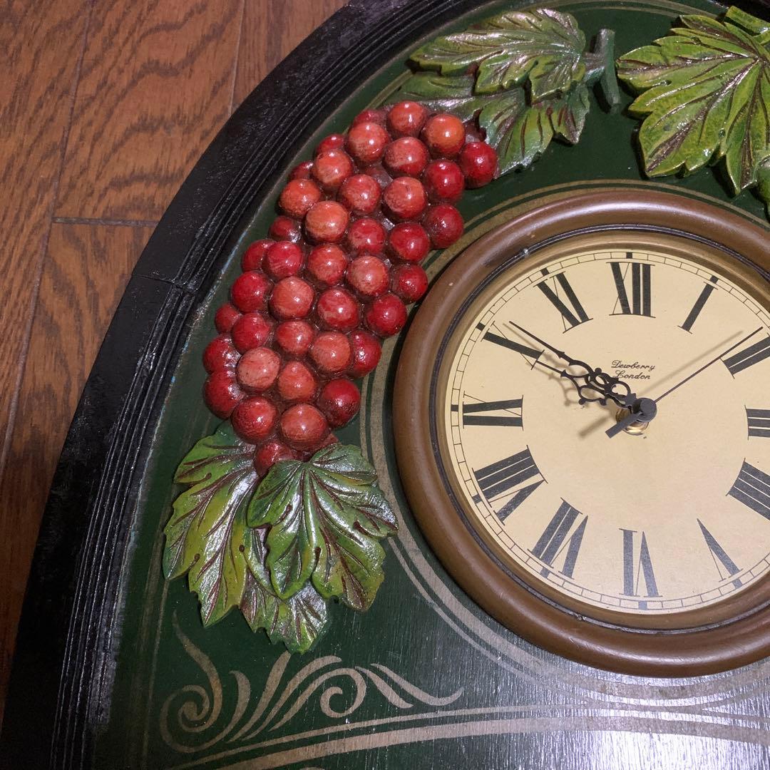 アンティーク　大きいぶどう柄　掛け時計