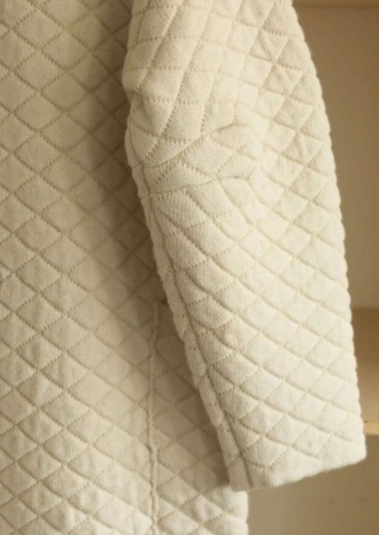 アイボリー キルティング ニットコート todayful
