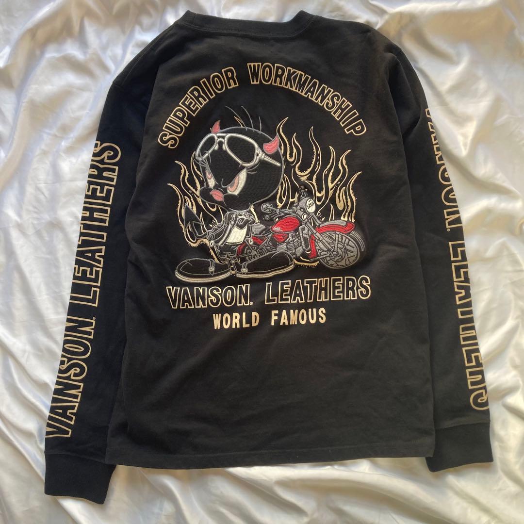 VANSON トゥイーティー デビル 刺繍 長袖 Tシャツ