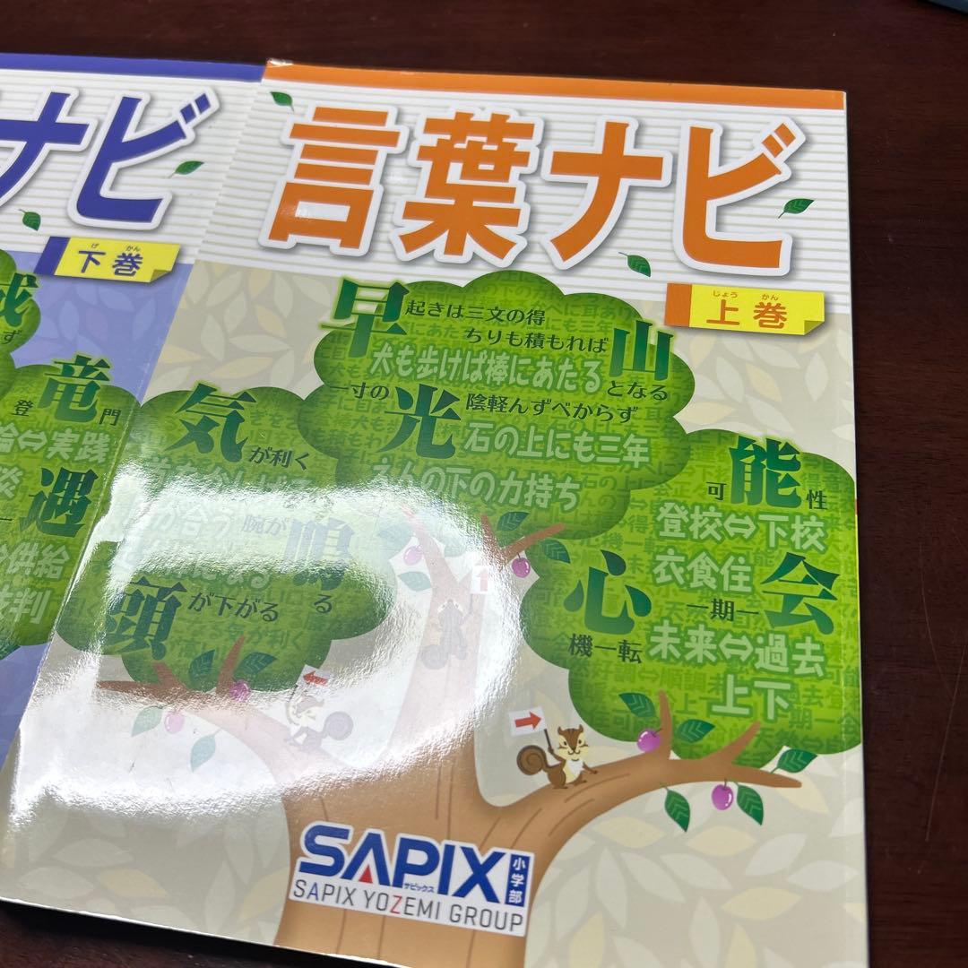 ⑲ A SAPIX ほぼ未使用　サピックス　言葉ナビ　上巻　下巻　重要教材