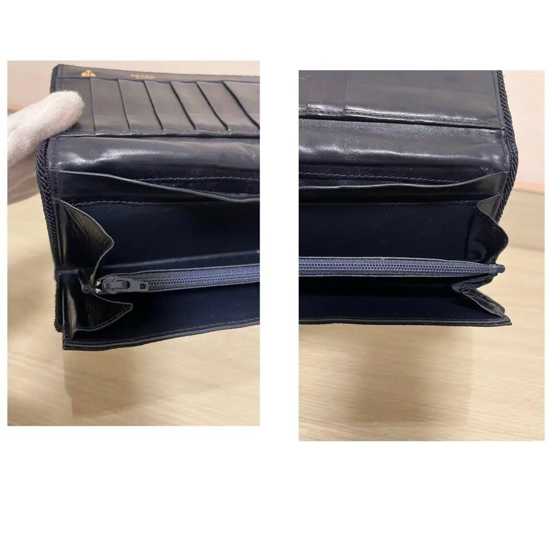 希少 PRADA 長財布 ブラック ナイロン ビーズ プラダ 財布