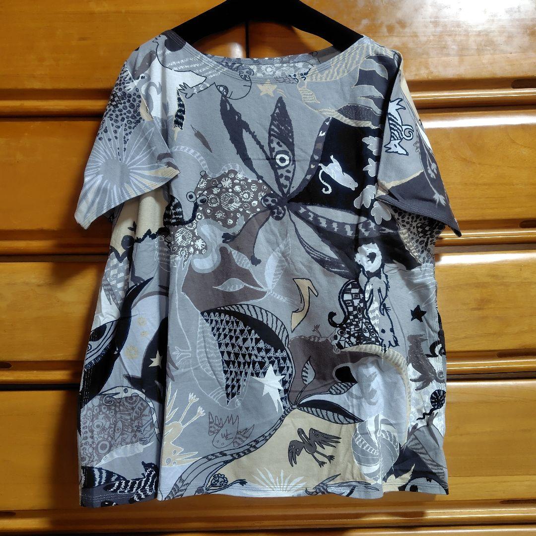 JURGEN LEHL アニマルプリント 半袖Tシャツ グレー系 美品♡