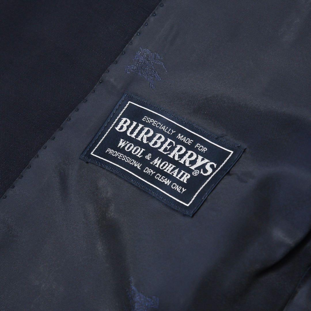 BURBERRY バーバリー 金ボタン ウール×モヘア テーラードジャケット 紺