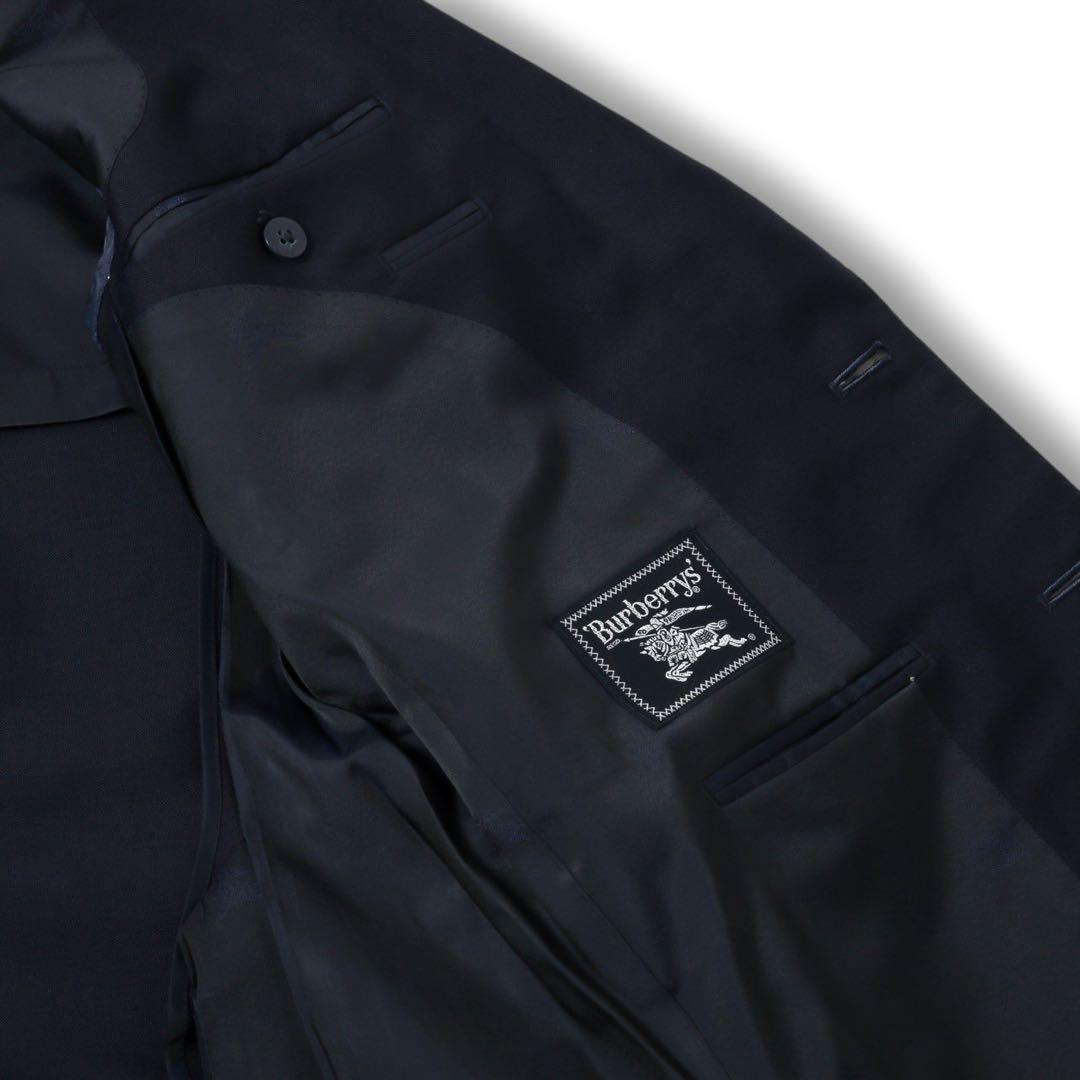 BURBERRY バーバリー 金ボタン ウール×モヘア テーラードジャケット 紺