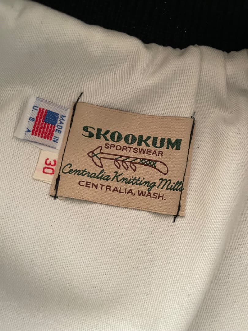 SKOOKUM コンビレザー　スタジャンブラック　 30