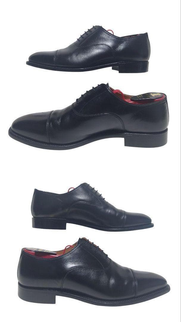 スコッチグレイン 匠シリーズ 内羽根ストレートチップ 黒 25cm