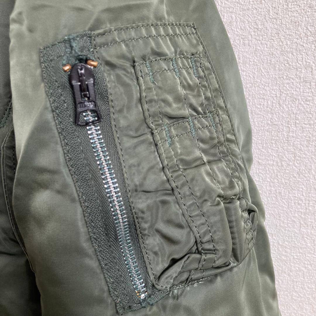 90s MA-1 ALPHAフライトジャケット オリーブグリーンUSA製