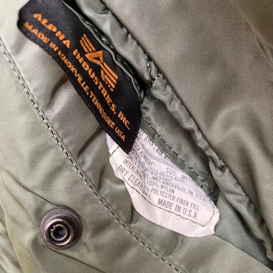 90s MA-1 ALPHAフライトジャケット オリーブグリーンUSA製