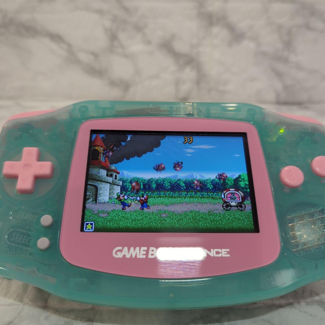 【パクチーファーム品】GBA本体 IPS液晶 ミントグリーン＆ピンク