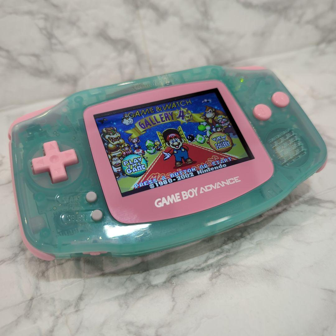 【パクチーファーム品】GBA本体 IPS液晶 ミントグリーン＆ピンク