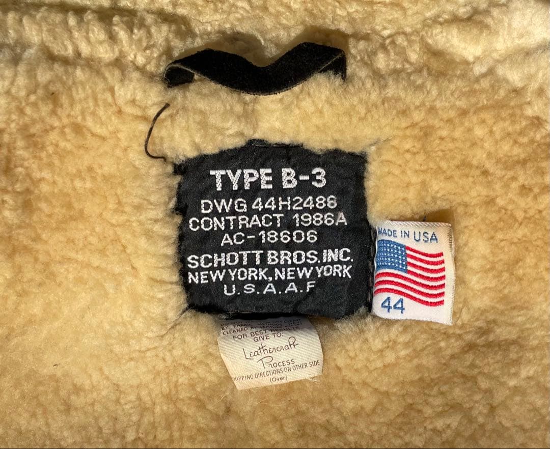 SCHOTT B-3 DWG44H2486 サイズ44 フライトジャケット