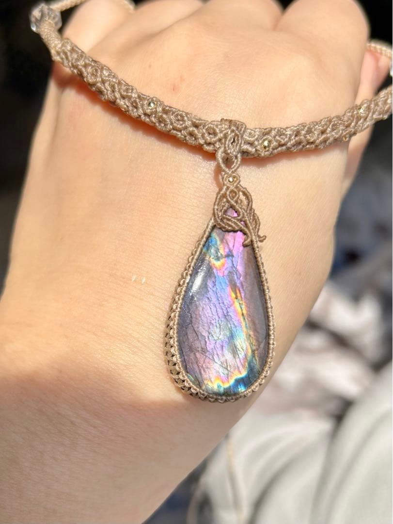 紫ラブラドライトチョーカー&ネックレス