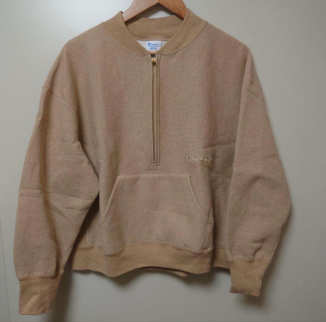 【専用】 別注ハーフZIPリバースウィーブ ベージュ Mサイズ