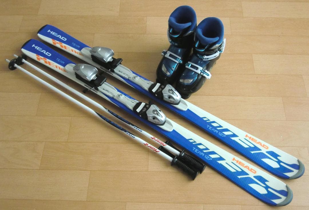 ■■送料無料■HEAD＋Hart■ジュニア用スキー4点セット■板127/靴23■