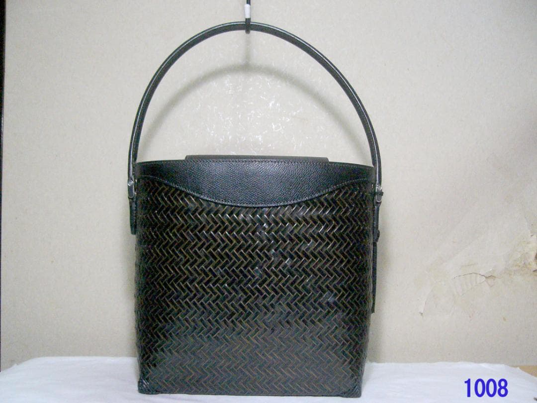 未使用☆公長斎小菅 こうちょうさいこすが 竹籠バッグ ダークブラウン 焦げ茶系