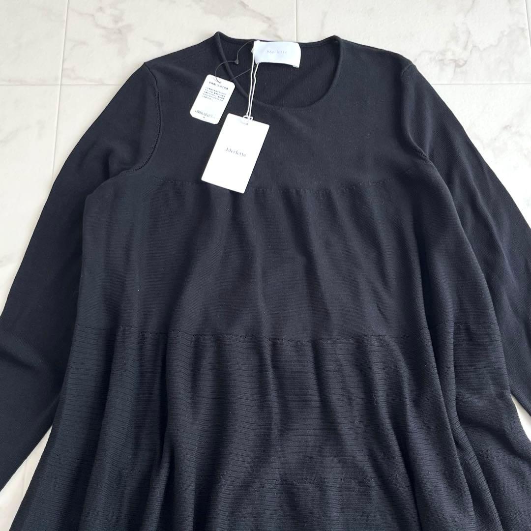 新品未使用タグ付 ✨マーレット ニット ワンピース　ADDISON ブラック
