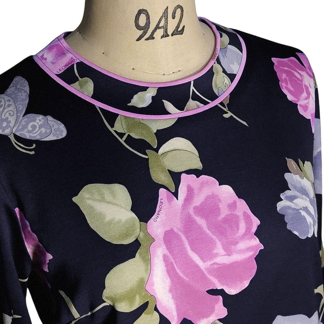 ☆ LEONARD レオナール ローズ柄 長袖 カットソー ☆