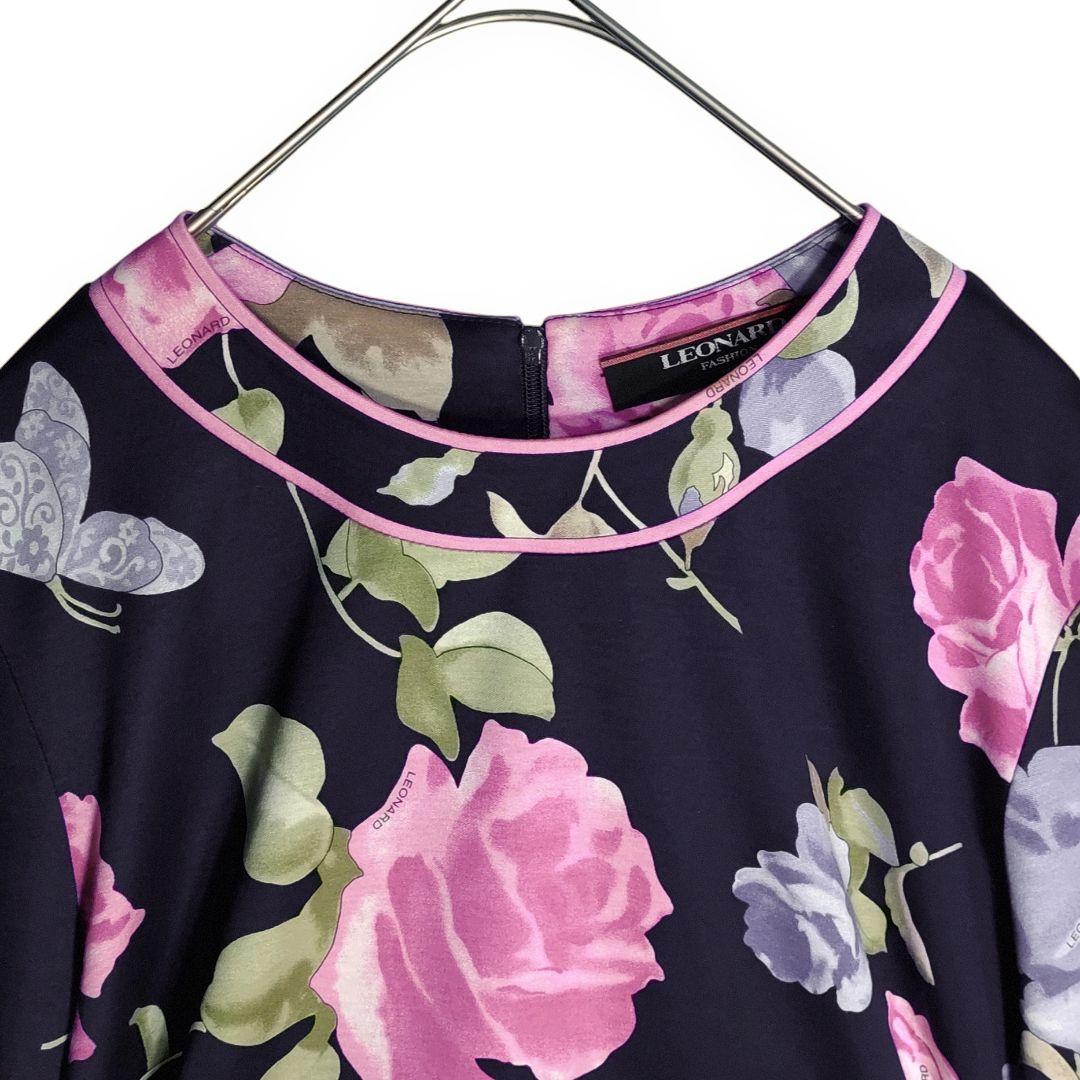 ☆ LEONARD レオナール ローズ柄 長袖 カットソー ☆