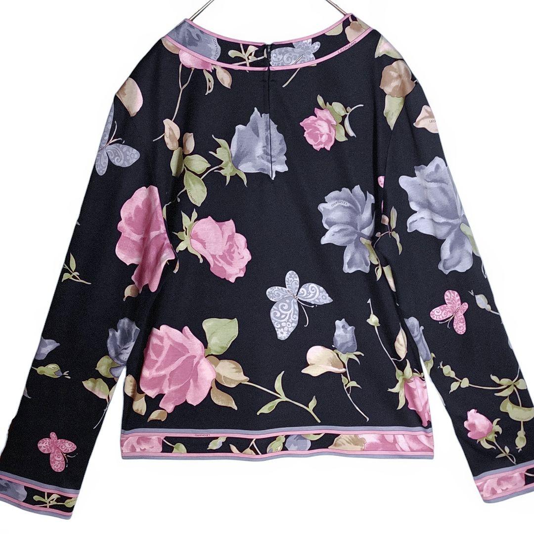 ☆ LEONARD レオナール ローズ柄 長袖 カットソー ☆