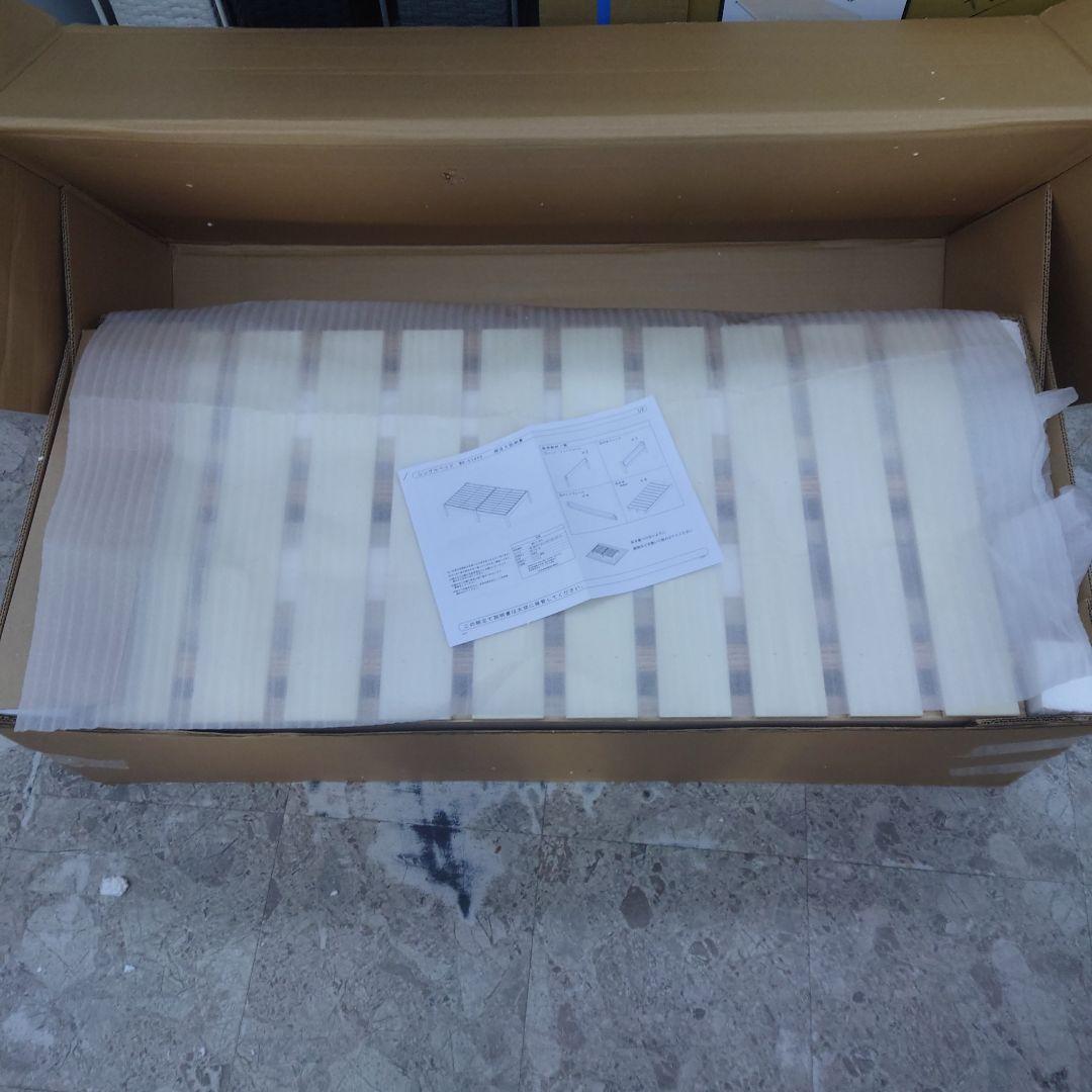 組み立て簡単　耐荷重350kg 宮無しシングルベッドフレーム　NA色