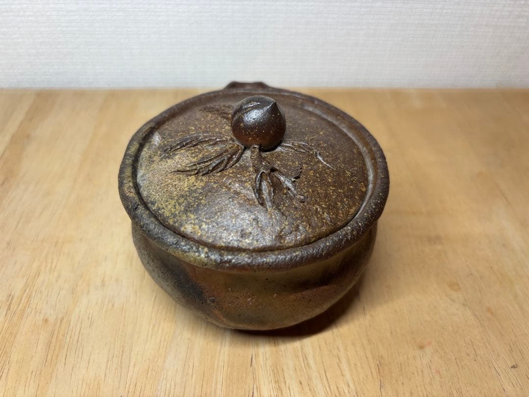 ㊽備前焼 宝瓶 登り窯 桃 もも モモ 手びねり 急須