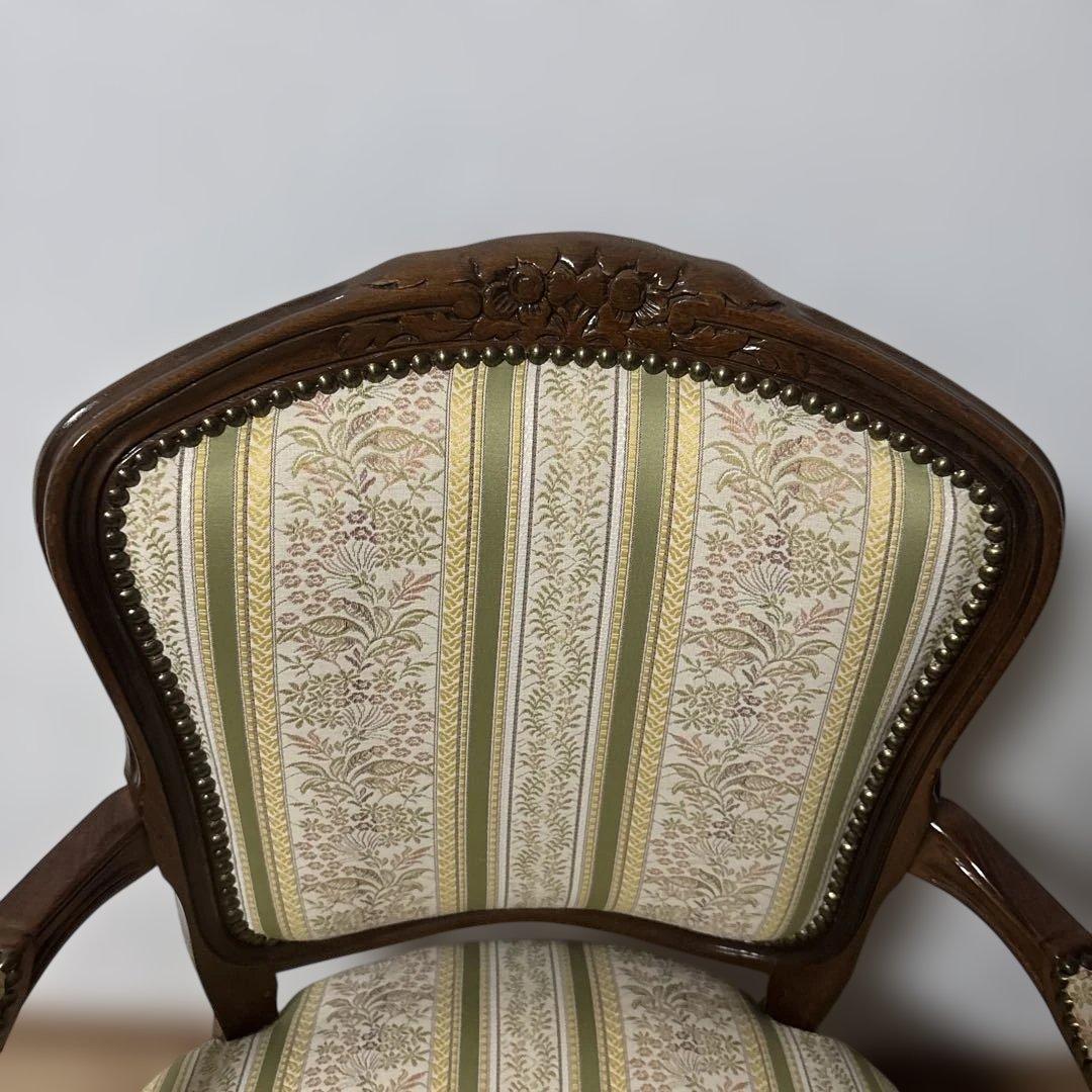 猫足　アンティークチェア　クラシック　肘置きつき　美品寄り　最安値2