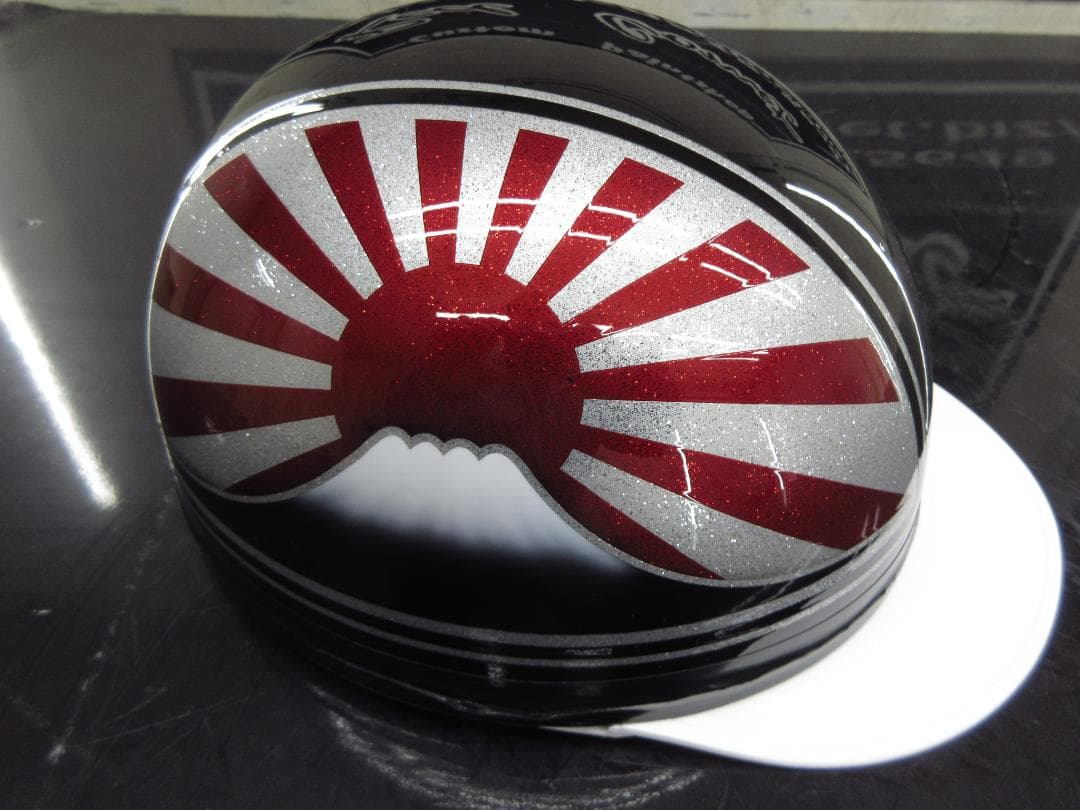 送料込！！カスタムコルク半　富士日章　黒赤銀ラメ最安値082