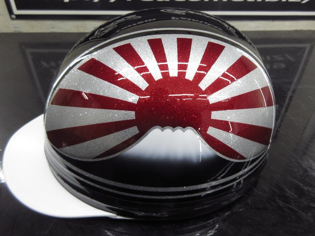 送料込！！カスタムコルク半　富士日章　黒赤銀ラメ最安値082