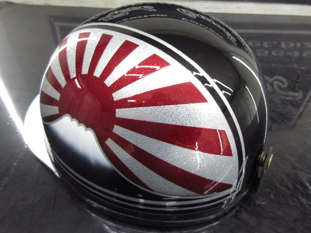 送料込！！カスタムコルク半　富士日章　黒赤銀ラメ最安値082