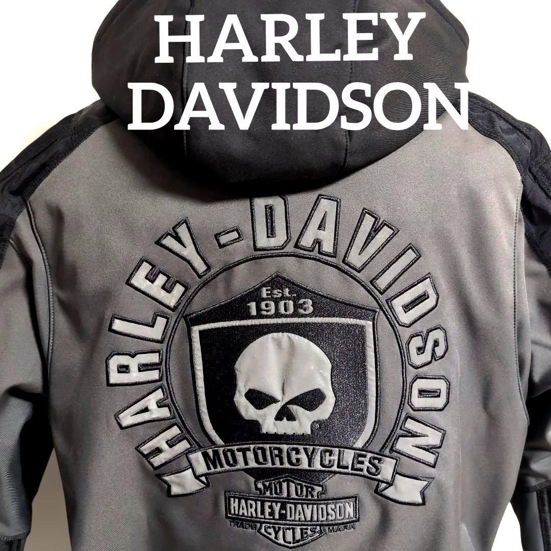 ev14 ハーレーダビッドソン スカル ライダースジャケット メンズLL相当