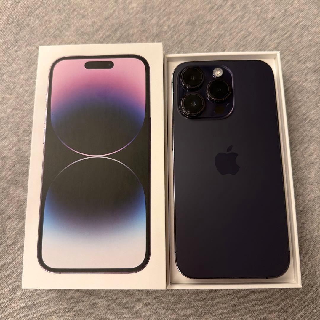 極美品 iphone14 pro 256gb ケース付き ディープパープル