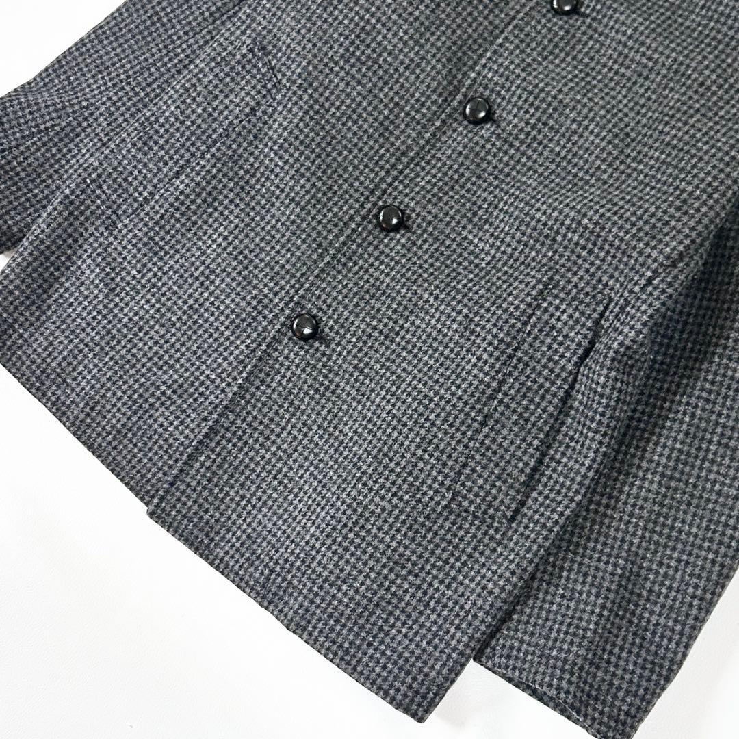 極美品✨タケオキクチ 千鳥格子 メルトン ブルゾン コーフード着脱可 3サイズ