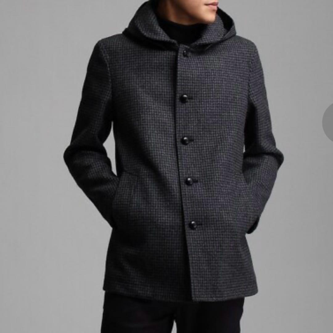 極美品✨タケオキクチ 千鳥格子 メルトン ブルゾン コーフード着脱可 3サイズ