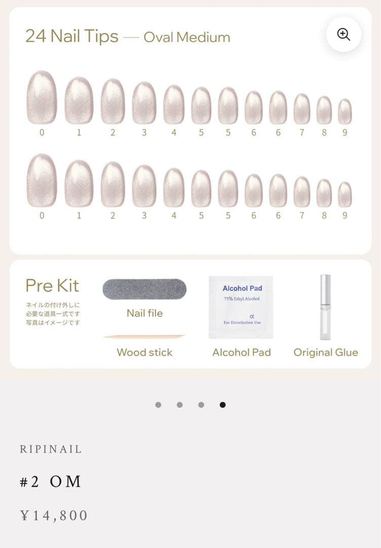 RIPINAIL ネイルチップ #2 OM グレー